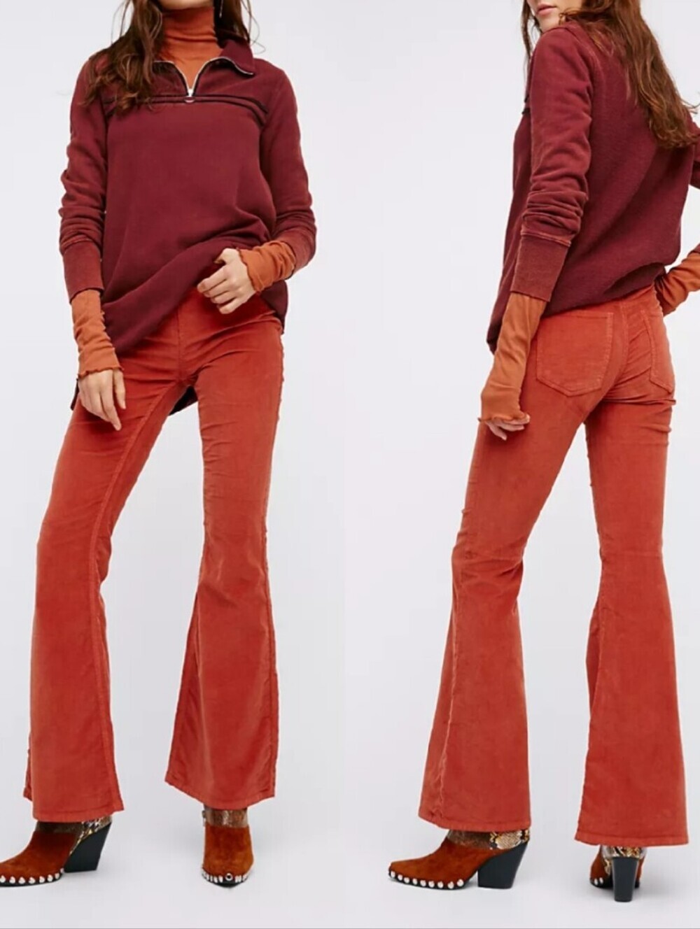 We The Free Low Rise Corduroy Flare Pull On Pants Size 28 Stretchy 70s 60s Bell